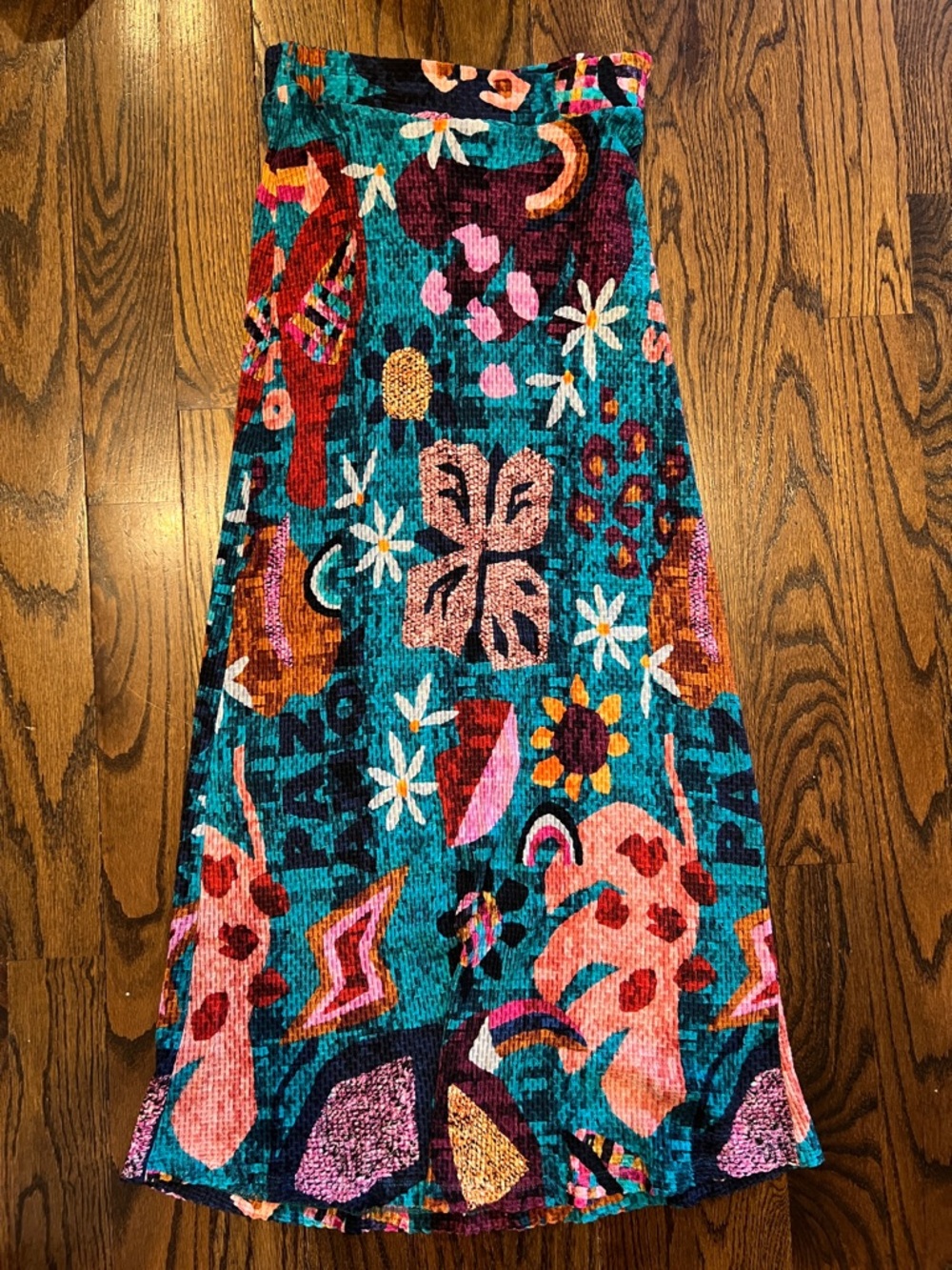 Farm Rio for Anthropologie Multicolor Knit Skirt Small S Petite